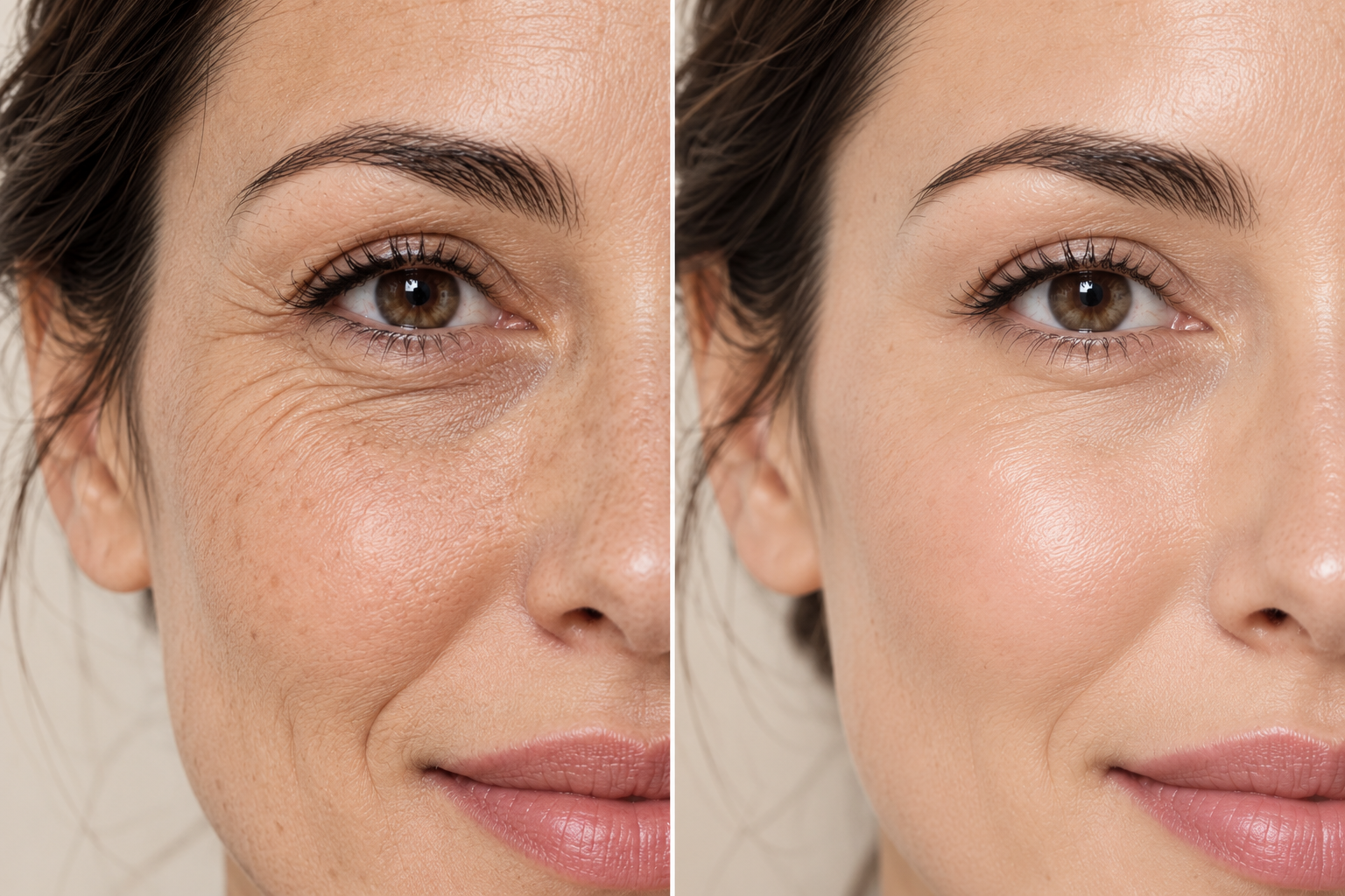 Antes y después del contorno de ojos